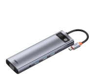 BASEUS Hub 11w1 Metal Gleam USB-C do 3x USB 3.0 + 2x HDMI + USB-C PD + RJ45 + microSD/SD + VGA + AUX CAHUB-CT0G - 731679 - zdjęcie 1